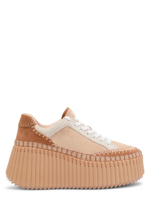 Chloé Chloe Nama Panelled Suede Flatform Sneakers
