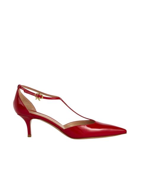 Gianvito Rossi Ribbon T-bar Patent Leather Pumps