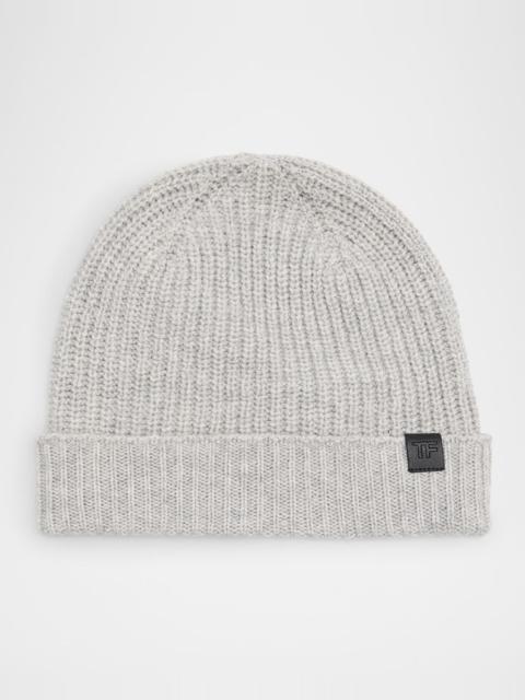 TOM FORD Men's Cashmere Ribbed Beanie Hat
