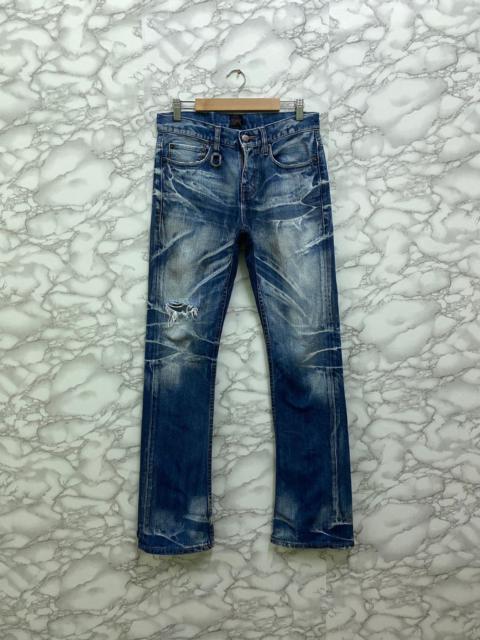 Other Designers Designer - VTG JACKROSE WEAR DISTRESSED ROCK FLARED BOOTCUT DENIM JEANS