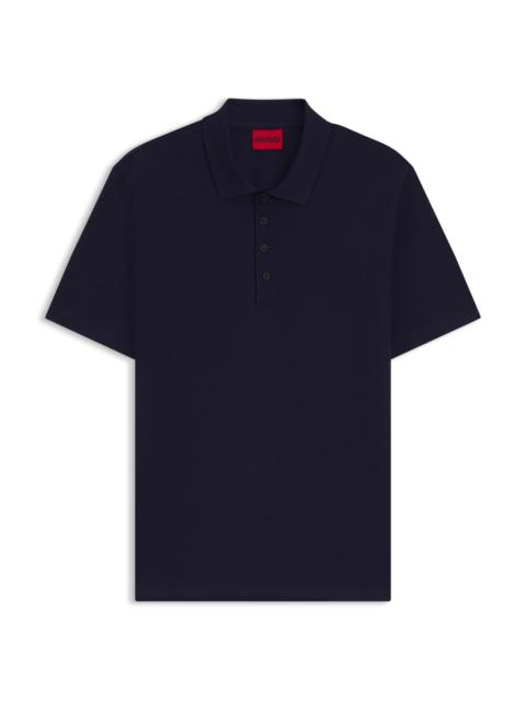 HUGO MERCERISED-COTTON SLIM-FIT POLO SHIRT WITH FOUR-BUTTON PLACKET