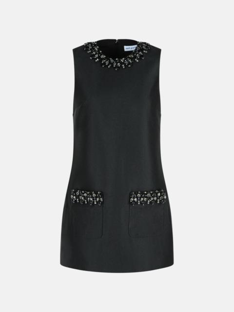 self-portrait BLACK POLYESTER DRESS