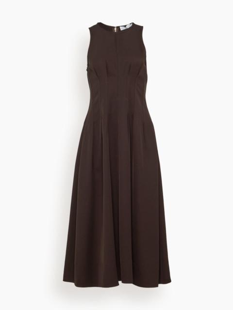 Proenza Schouler Bronwyn Dress in Merino Wool Twill Chocolate