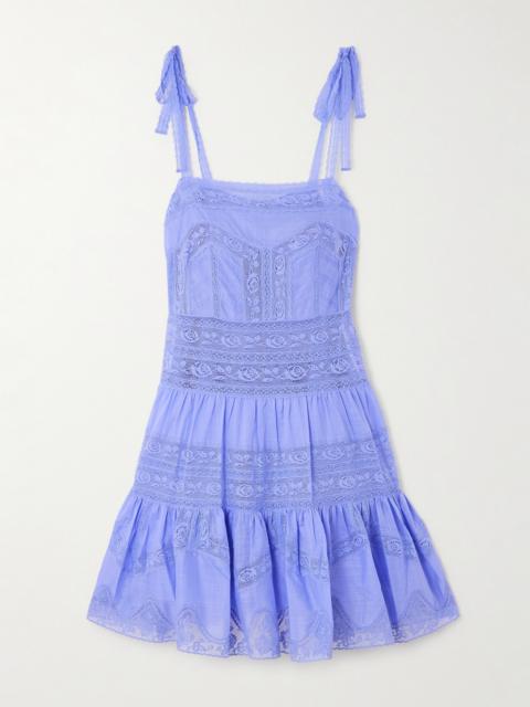 Zimmermann Coco Lace-trimmed Cotton-voile Dress