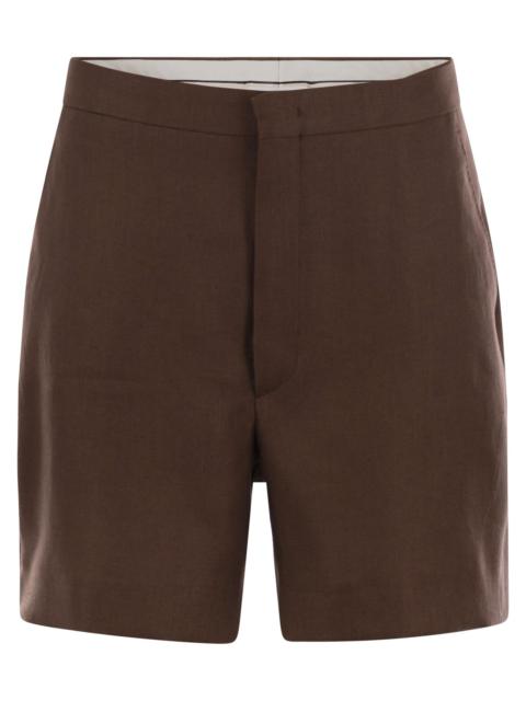TAGLIATORE - Tagliatore Women Linen Chino Bermuda Shorts