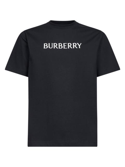Burberry Burberry Men Black Cotton Logo T-Shirt