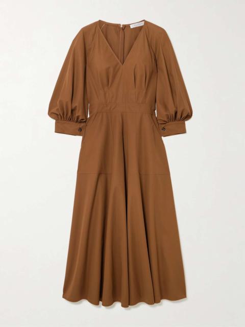 Pedaggi paneled cotton midi dress Brown