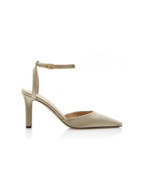 The Row Carla Velvet Pumps taupe