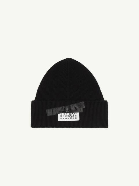 MM6 Maison Margiela Taped label wool beanie