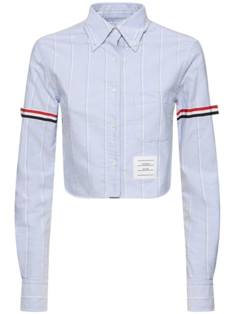 Thom Browne Oxford striped poplin cropped shirt