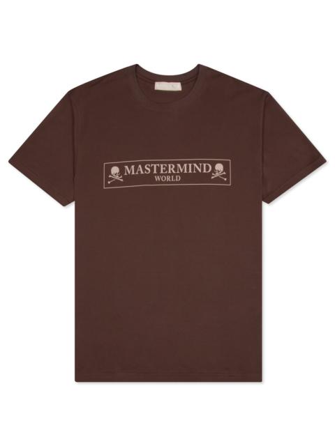 MASTERMIND WORLD MASTERMIND WORLD BOXED LOGO S/S T-SHIRT - BROWN