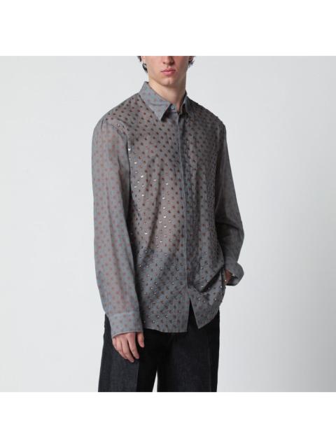 Dries Van Noten Dries Van Noten Grey Shirt With Sequins Men