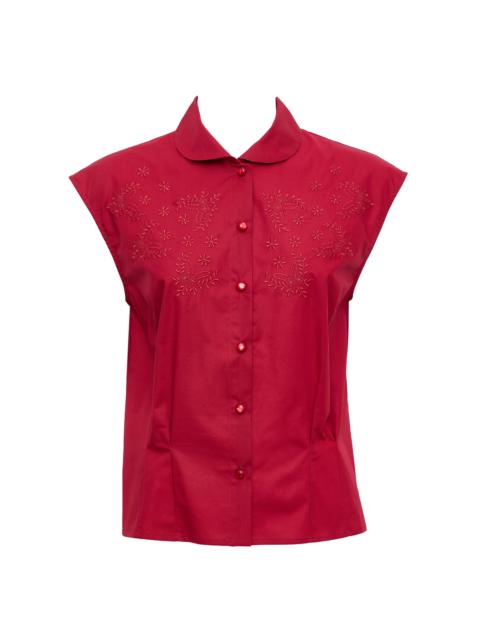LORETTA CAPONI Pisa Cotton Top red