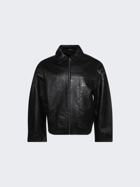 NAHMIAS Leather Star Oversized Bomber Black