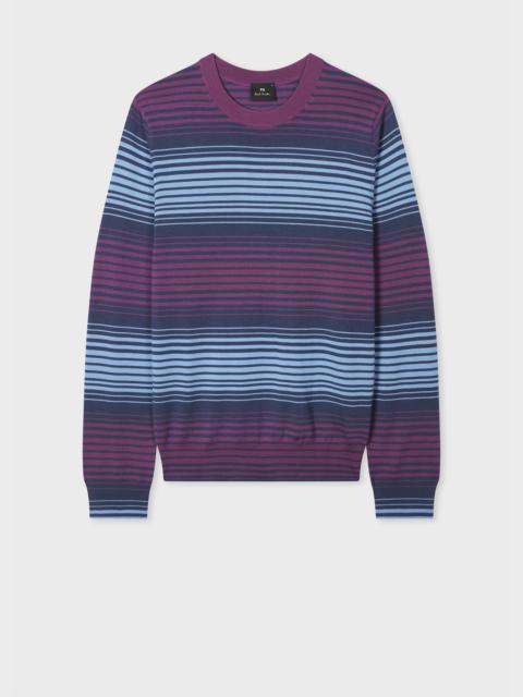 Purple and Blue Stripe Merino Sweater