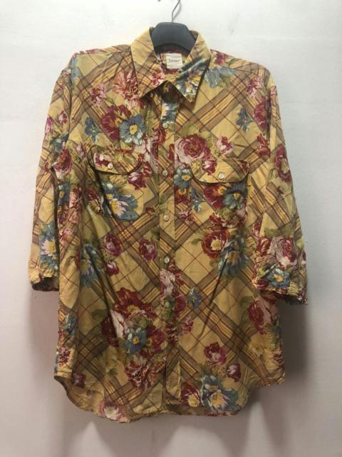 Other Designers KARL HELMUT Shirt Rayon Blouse Floral Half Quater