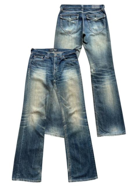 UNDERCOVER Uniqlo Mudwash Distressed Flare Denim Jeans 33x35
