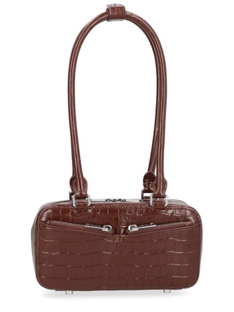 self-portrait LEATHER BAG WITH CROCODILE EFFECT