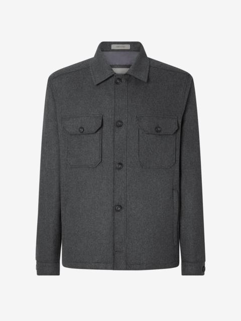 CORNELIANI Anthracite grey stretch cashmere overshirt