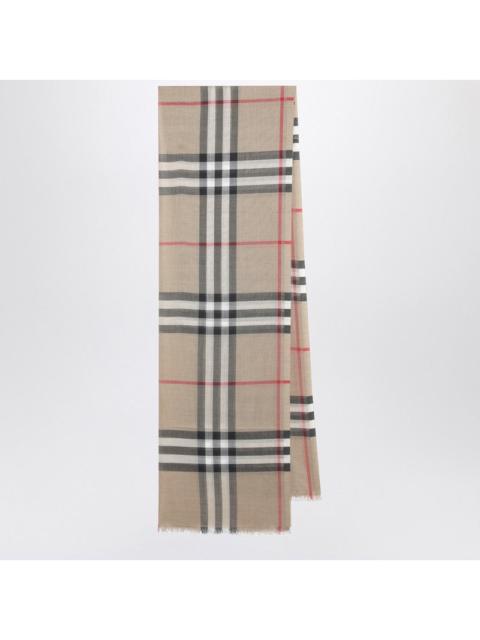 Burberry Burberry Wool And Silk Scarf With Check Motif Women