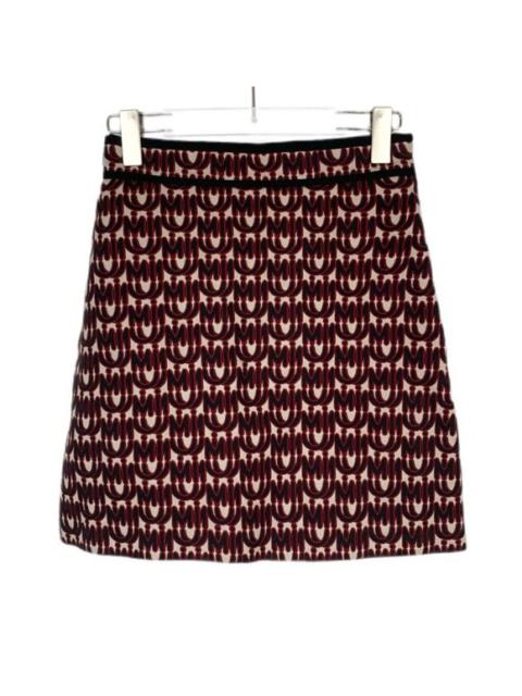 Miu Miu Miu Miu Logo-Print Cotton & Polyester Blend Mini Skirt Size 38 Made In Italy Bla