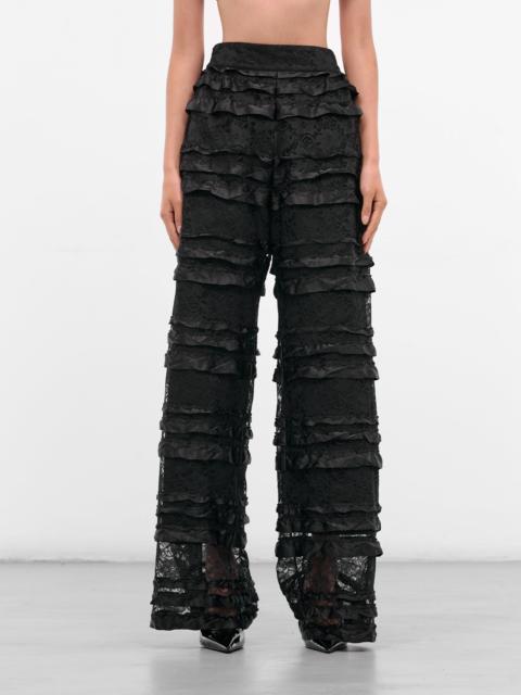 NICCOLÒ PASQUALETTI Black Layered Lace Ruffle Trousers