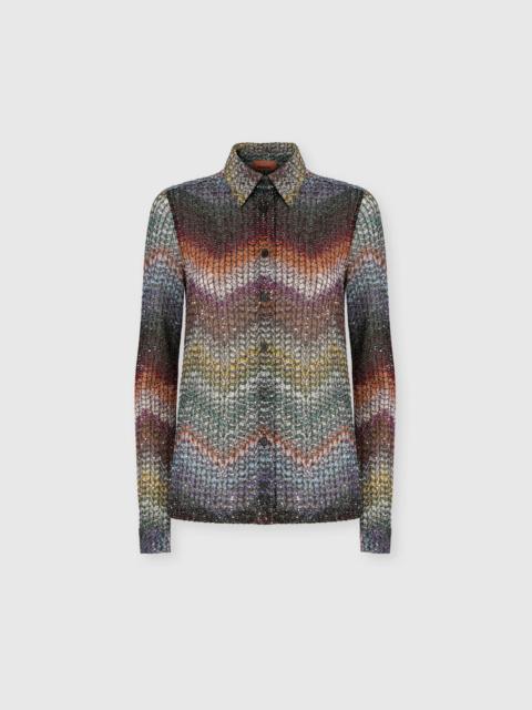 Missoni Mixed Viscose Lamé Shirt with Sequins
