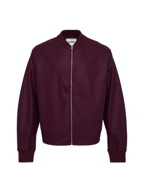 Jil Sander Wool Melton Zip Sweatshirt