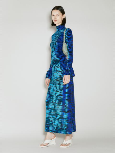 rabanne Velvet Zebra Print Skirt