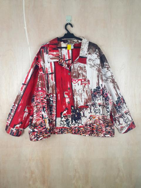 Other Designers Art - Graff red art painter cardigan shirt #3095