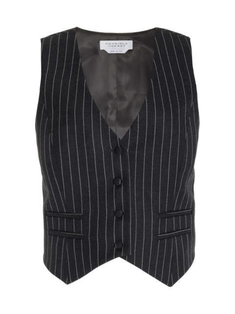 GABRIELA HEARST Zeta Vest in Grey Pinstripe Wool