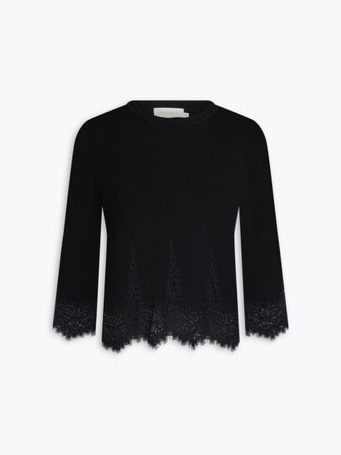 Zimmermann Lace-trimmed wool top