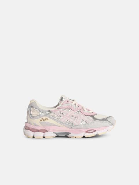 Asics 'GEL-NYC' CEMENT AND PINK LEATHER BLEND SNEAKERS