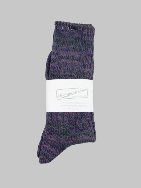 ANONYMOUSISM Anonymous Ism 5 Colour Mix Crew Socks Dark Violet