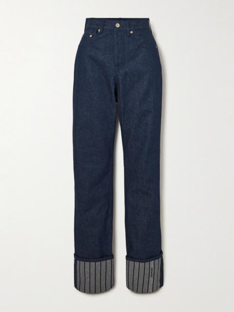 JACQUEMUS De-nîmes Droit Striped High-rise Straight-leg Jeans