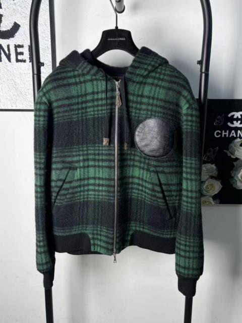 Louis Vuitton Louis Vuitton Leather Patch Wool Jacket