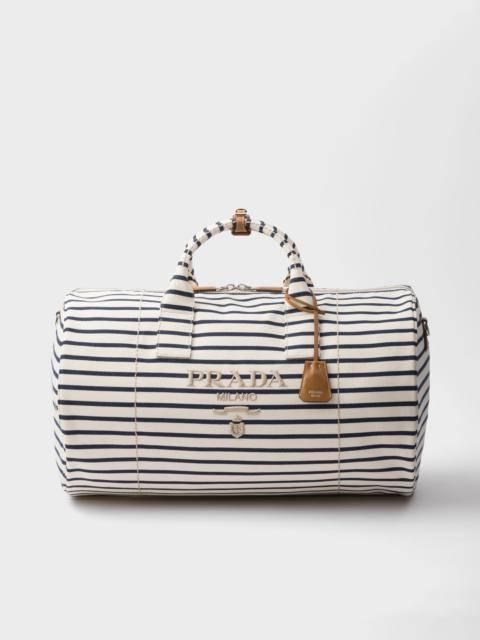 Prada Striped canvas duffle bag