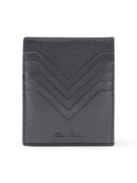 Rick Owens Logo Stamp Cardholder Wallet - Leather - Black