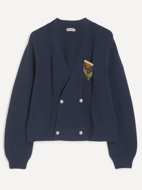 BODE Navy Double-Breasted Cardigan