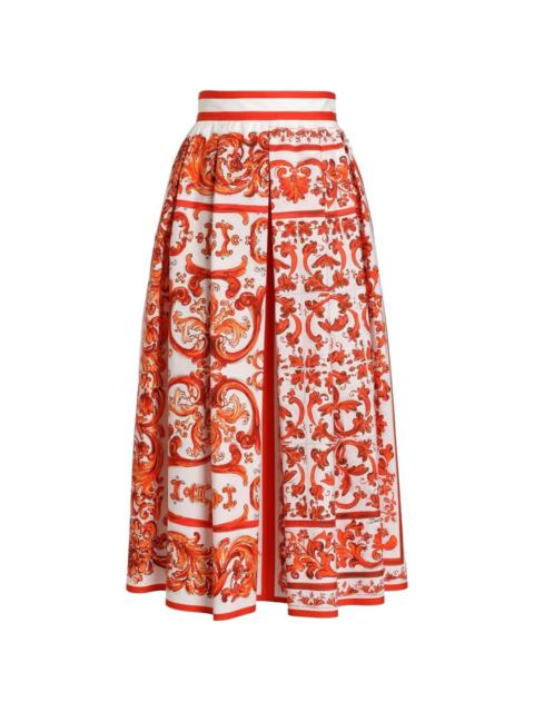 Dolce & Gabbana Dolce & Gabbana Women Maiolica Print Cotton Skirt