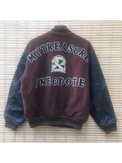 Other Designers Bomber Jacket - Sun Faded Baseball Leather Sleeve Bomber