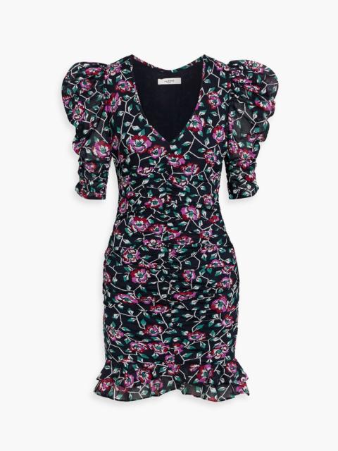 Isabel Marant Étoile Sireny ruched floral-print cotton-voile mini dress