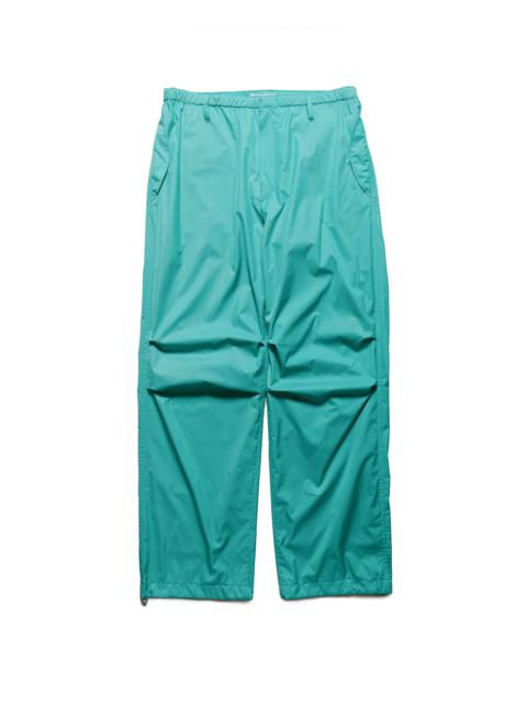 AURALEE Hard Twist Polyester Satin Laminate Field Pants Turquoise Blue