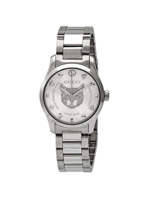 Gucci G-Timeless Silver Dial Ladies Watch YA126595