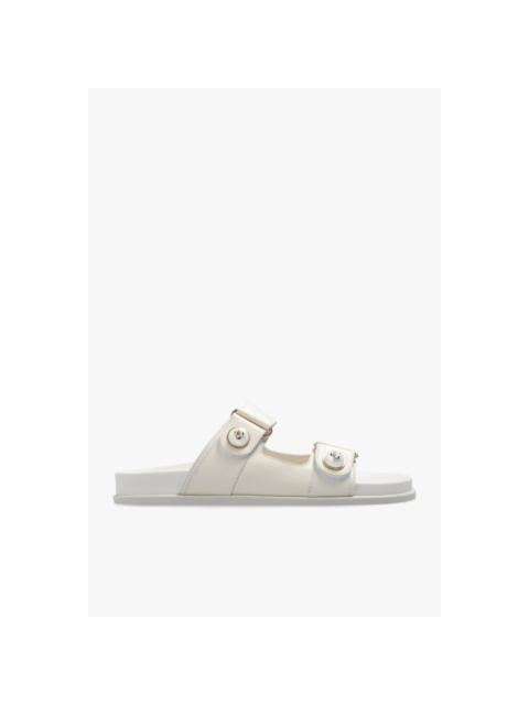 JIMMY CHOO JIMMY CHOO 'Fayence' Cream Leather Slides New & Authentic (W