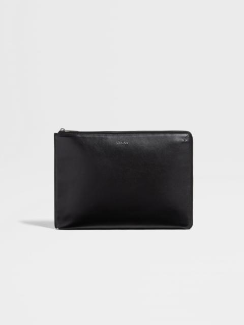 ZEGNA BLACK LEATHER PORTFOLIO