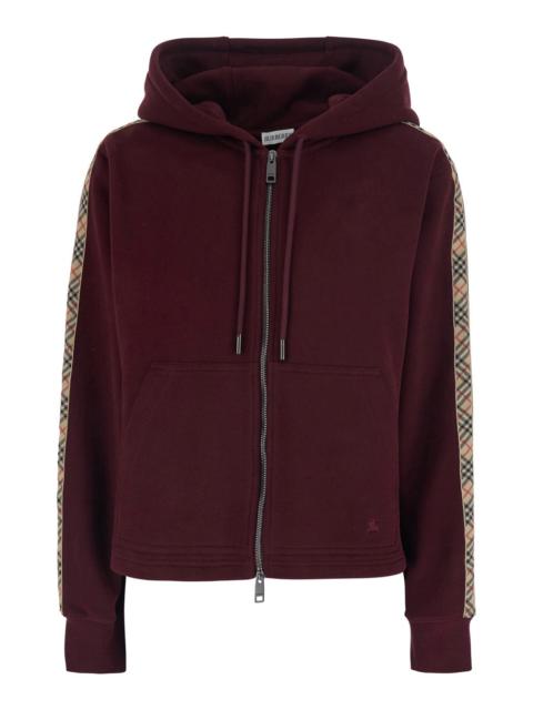 Burberry Burberry Women 'Harper' Bordeaux Sweatshirt With Ekd Embroidery On The Front And Check Motif On The 