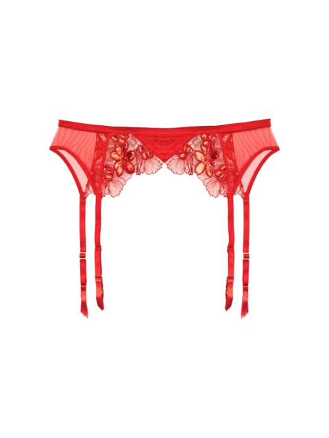 Fleur du Mal Violet Embroidered Garter Belt