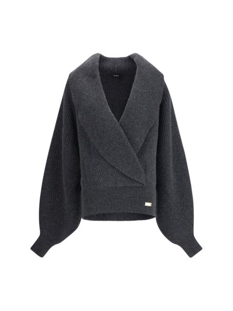 Balmain Balmain Women Oversized Wrap-Effect Sweater