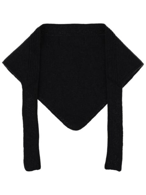 JACQUEMUS WOOL GROSGRAIN LOGO SHAWL